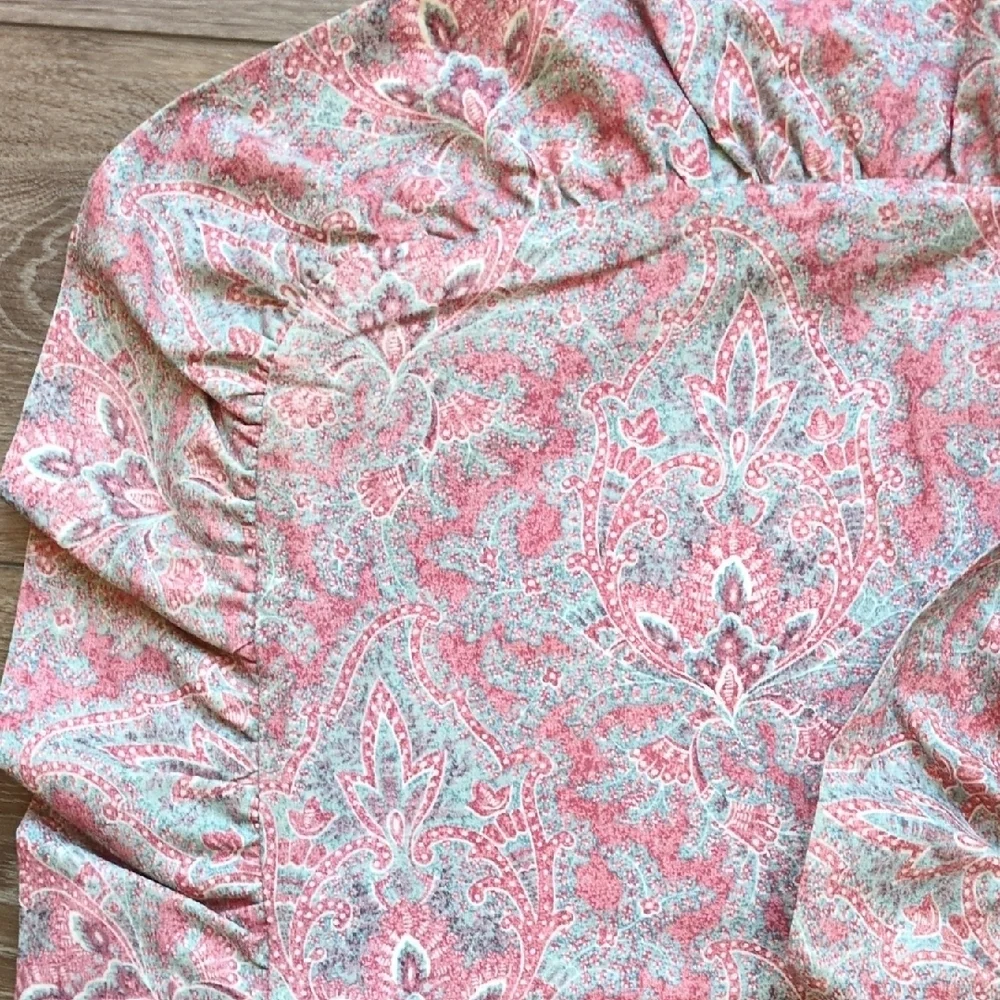 Ralph Lauren Meredith Pillow Sham Pair (2) & 1 Bolster Pillow - Red Blue Paisley